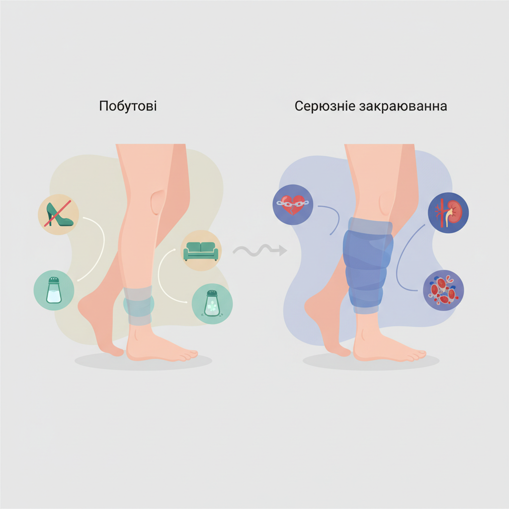 Причини набряків ніг: від побутових до серйозних захворювань